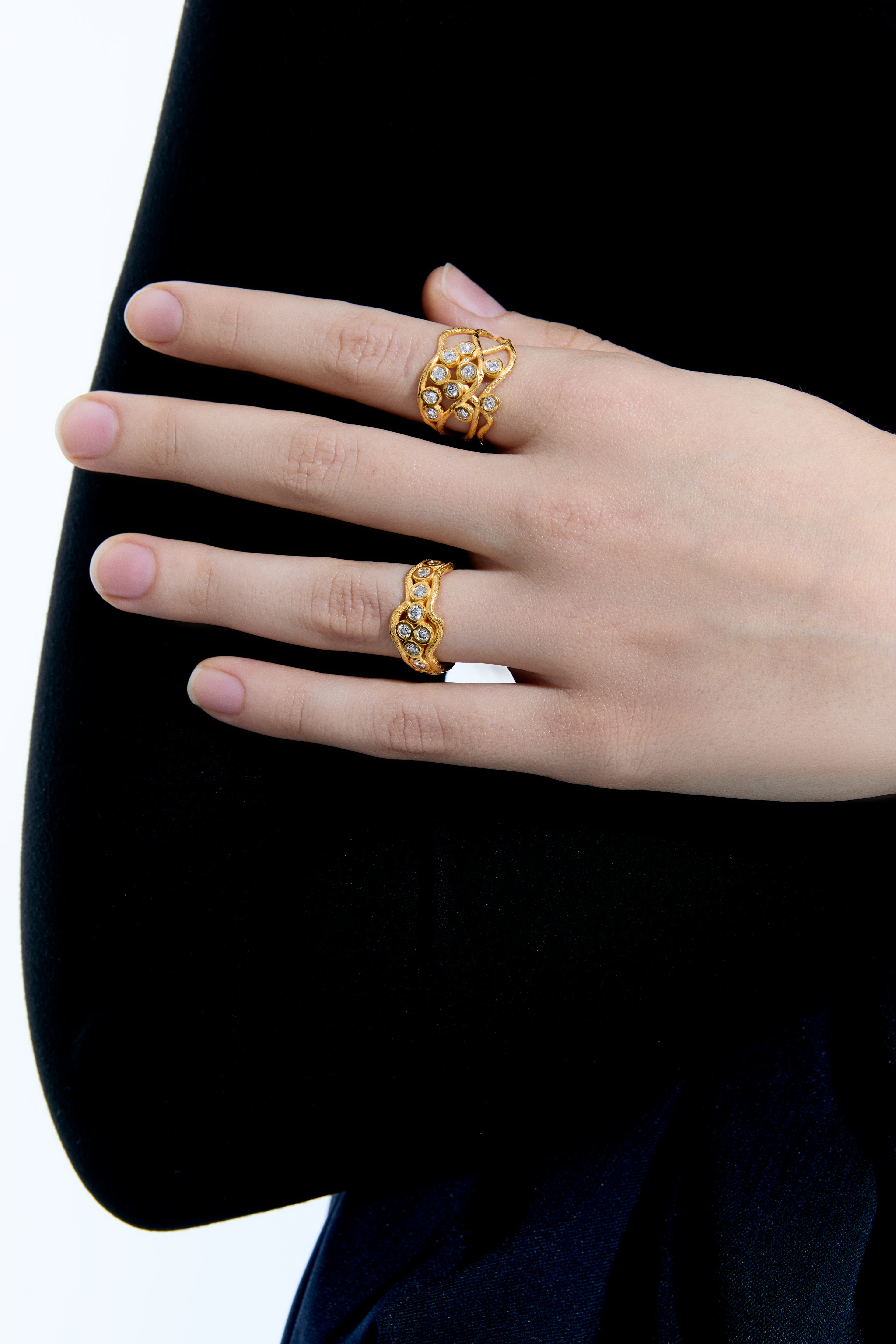 Pırlantalı Kalın Ham Yüzük