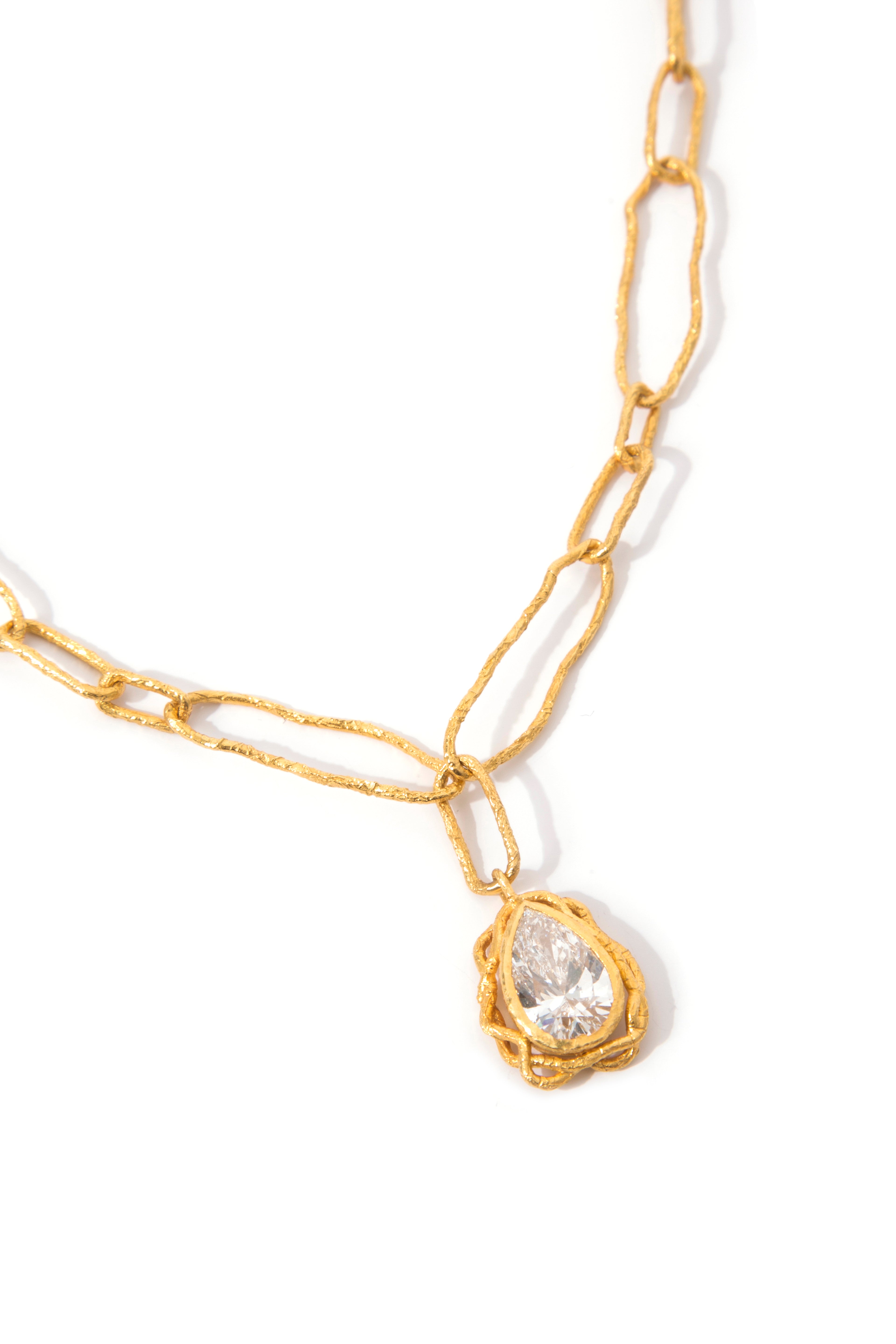 Damla Pırlanta Uç Ataç Kolye