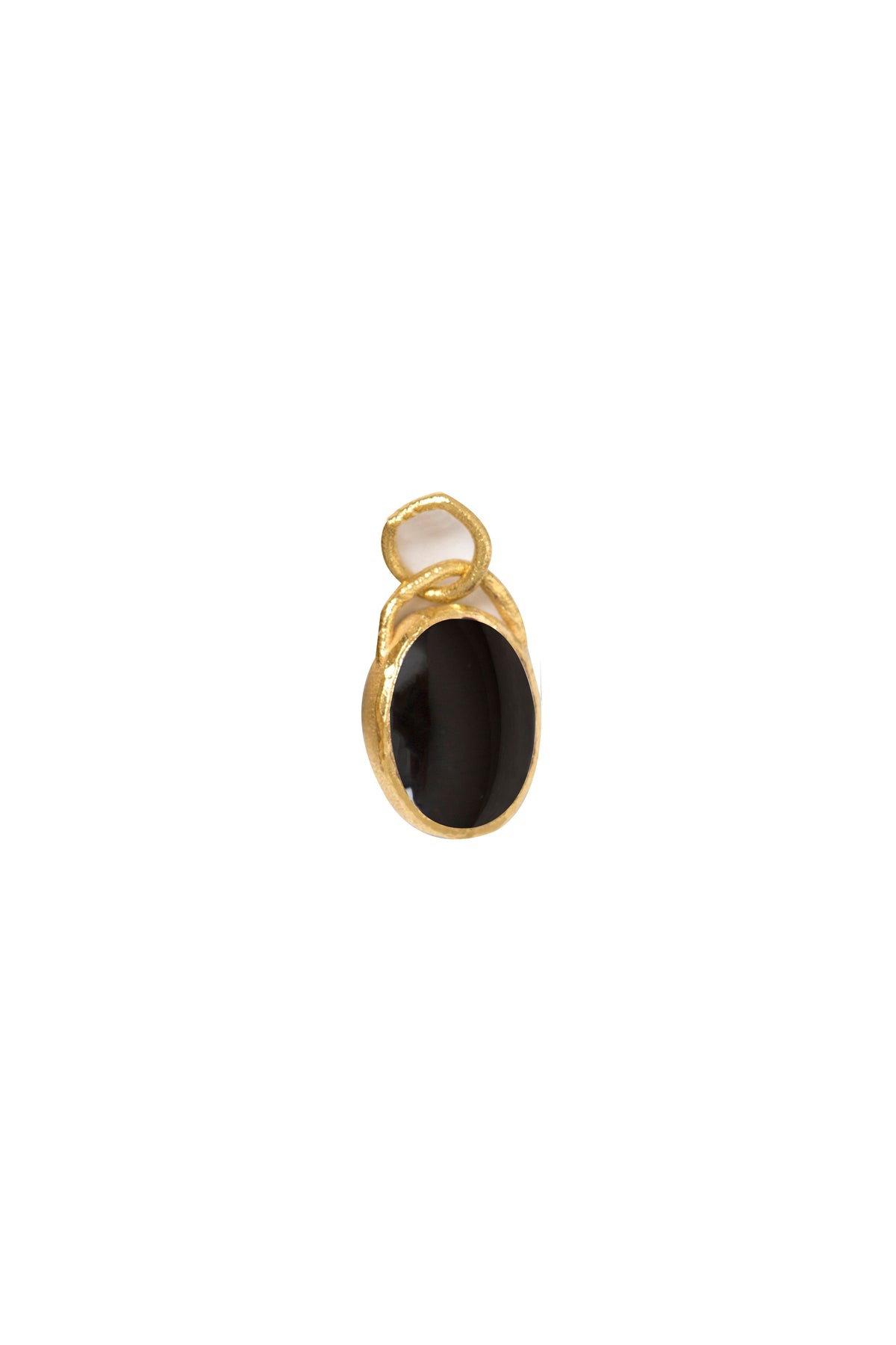 Düz montür doğal taş charm · Onyx · küçük — Monapetra altın