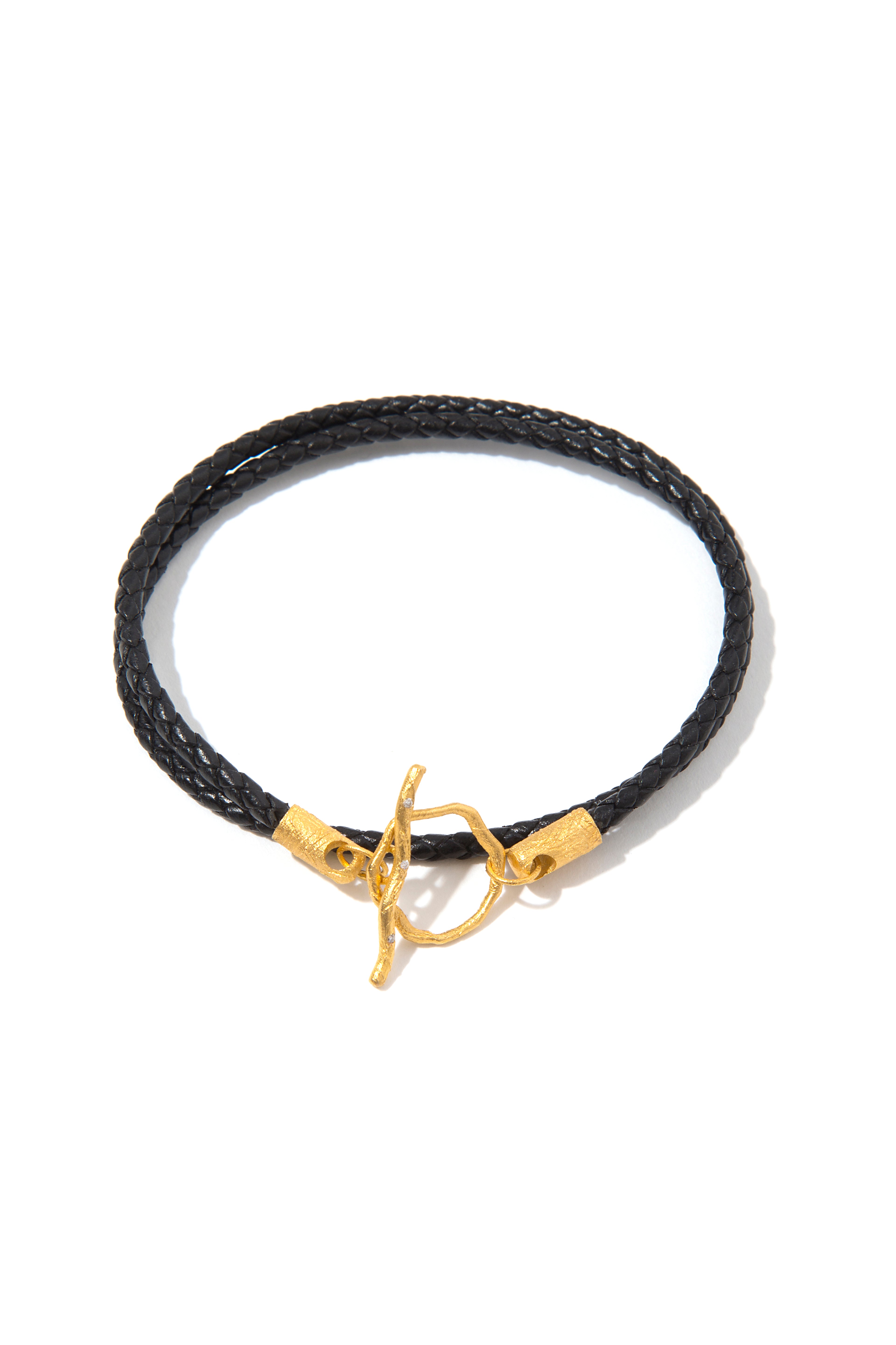 Pırlantalı Deri Bileklik