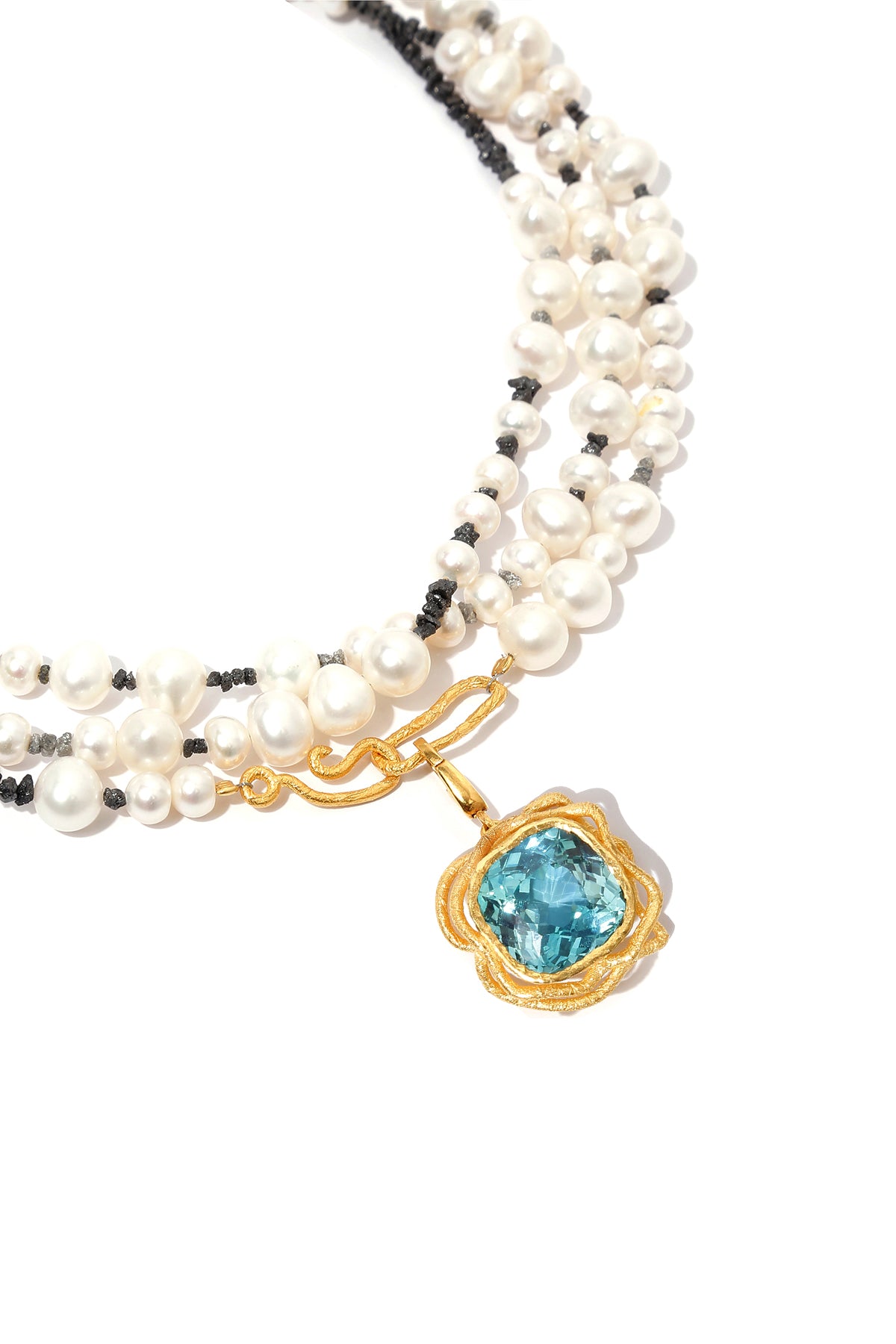 Aquamarine Ham Kolye Ucu