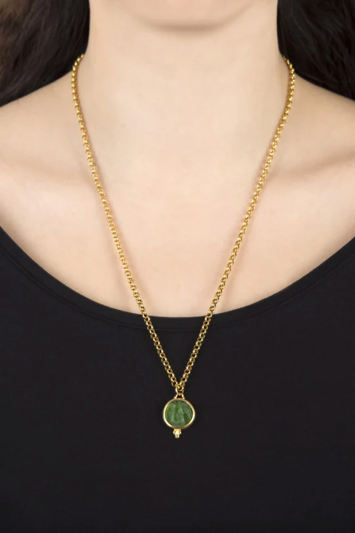 Yeşil Intaglio Kolye