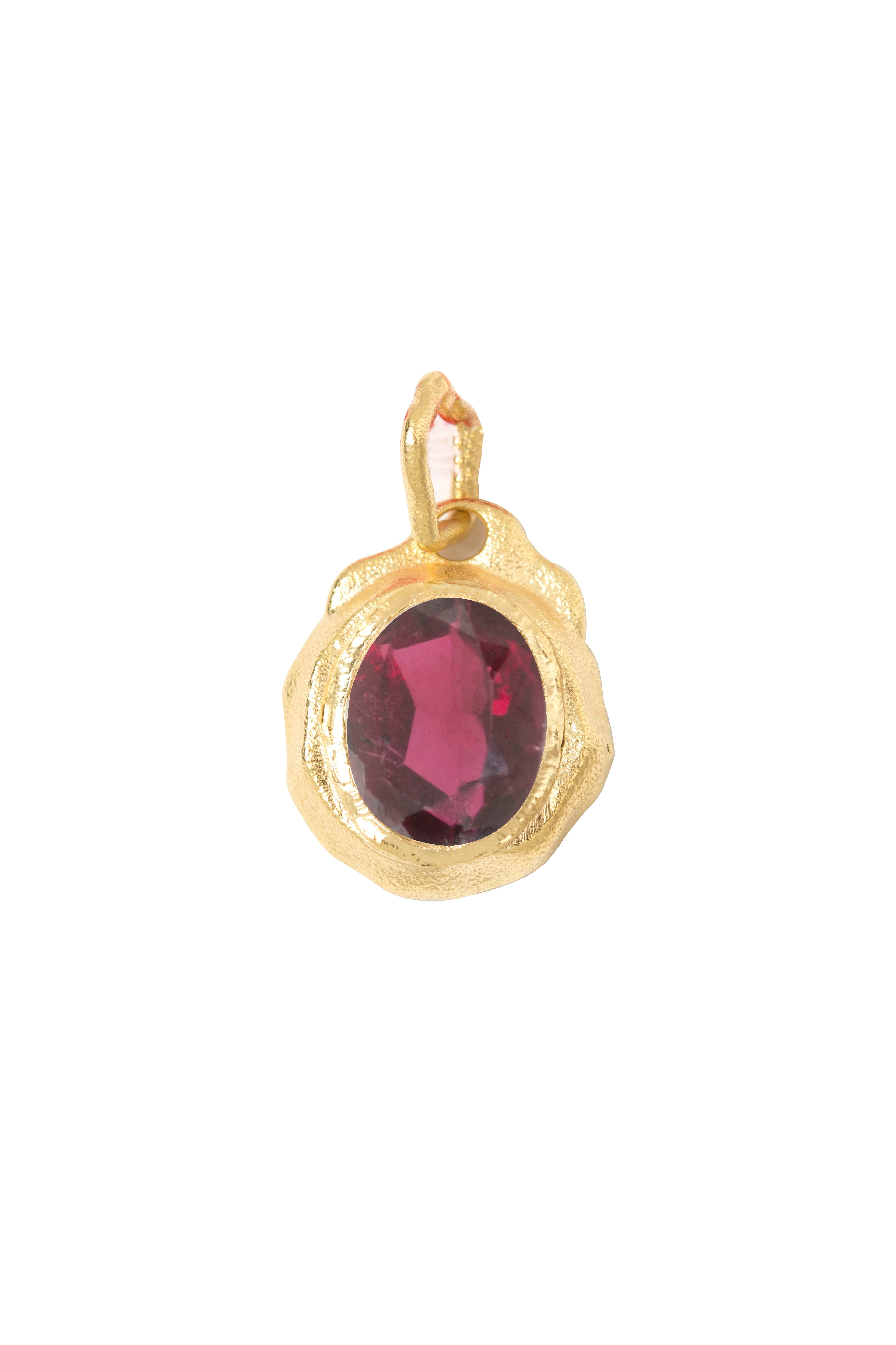 Amorf montür doğal taş charm · Garnet · büyük — Monapetra altın