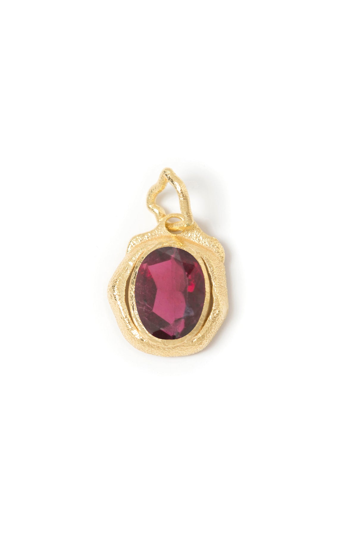 Amorf montür doğal taş charm · Garnet · küçük — Monapetra altın