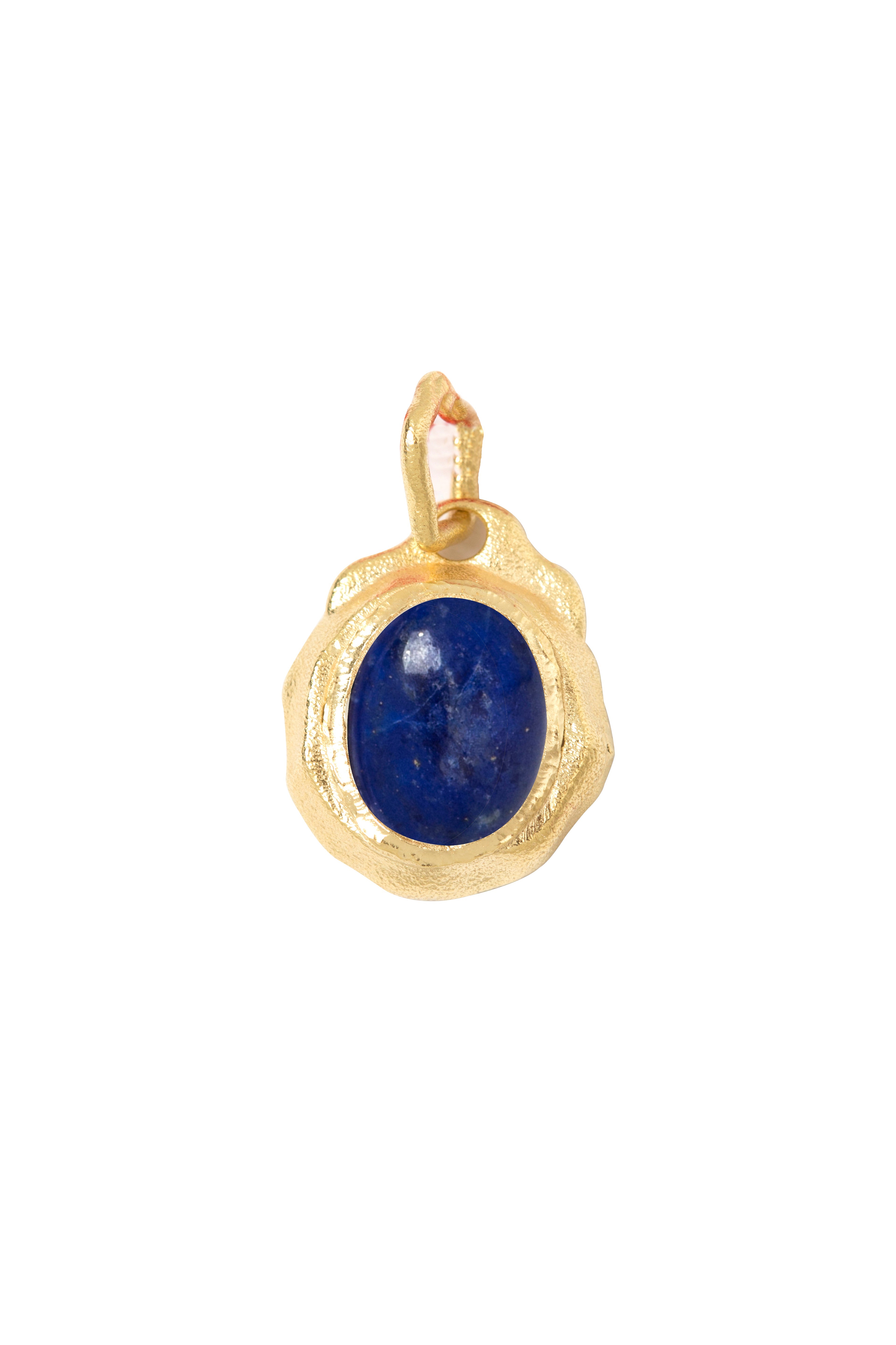 Amorf montür doğal taş charm · Lapis · büyük — Monapetra altın