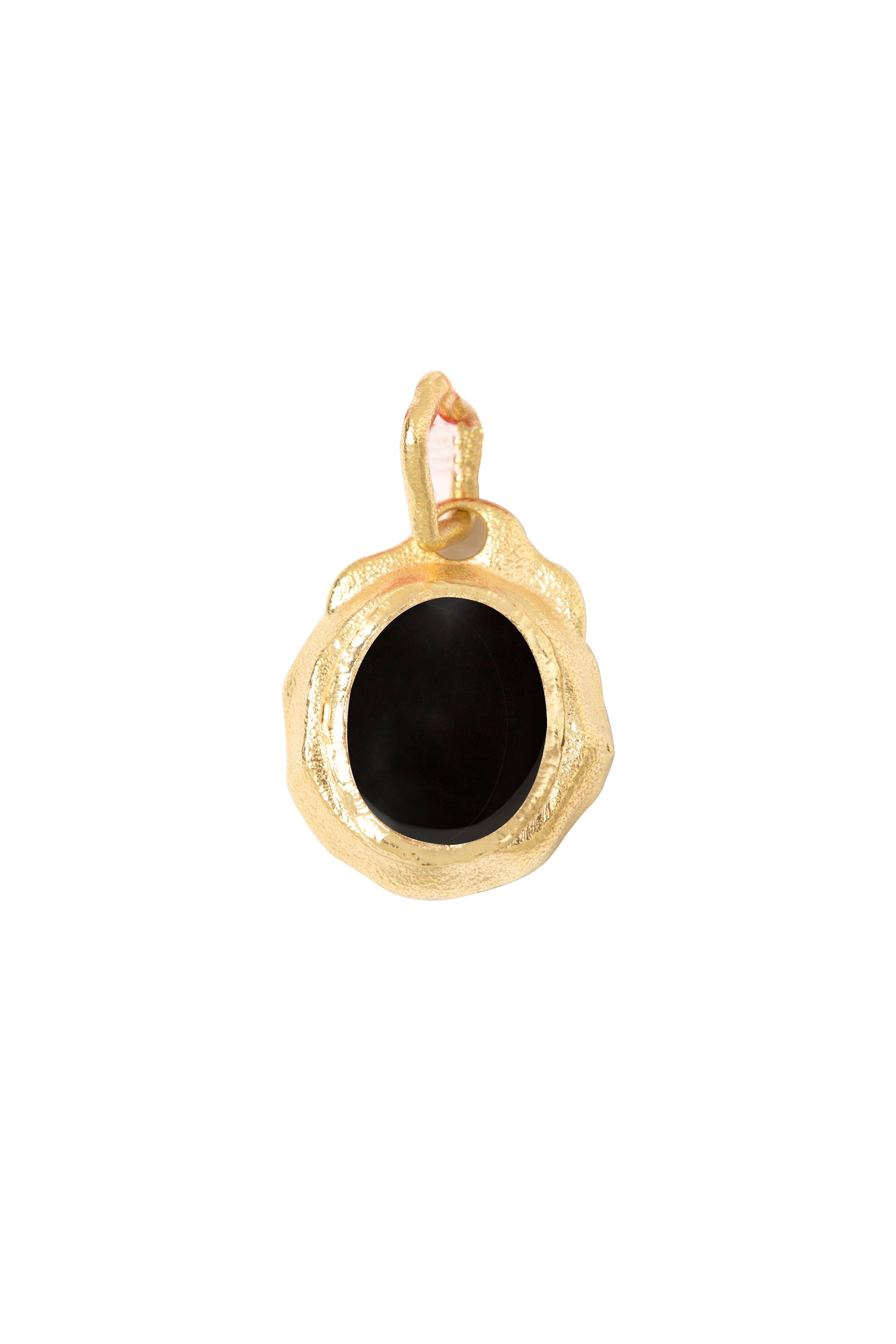 Amorf montür doğal taş charm · Onyx · büyük — Monapetra altın