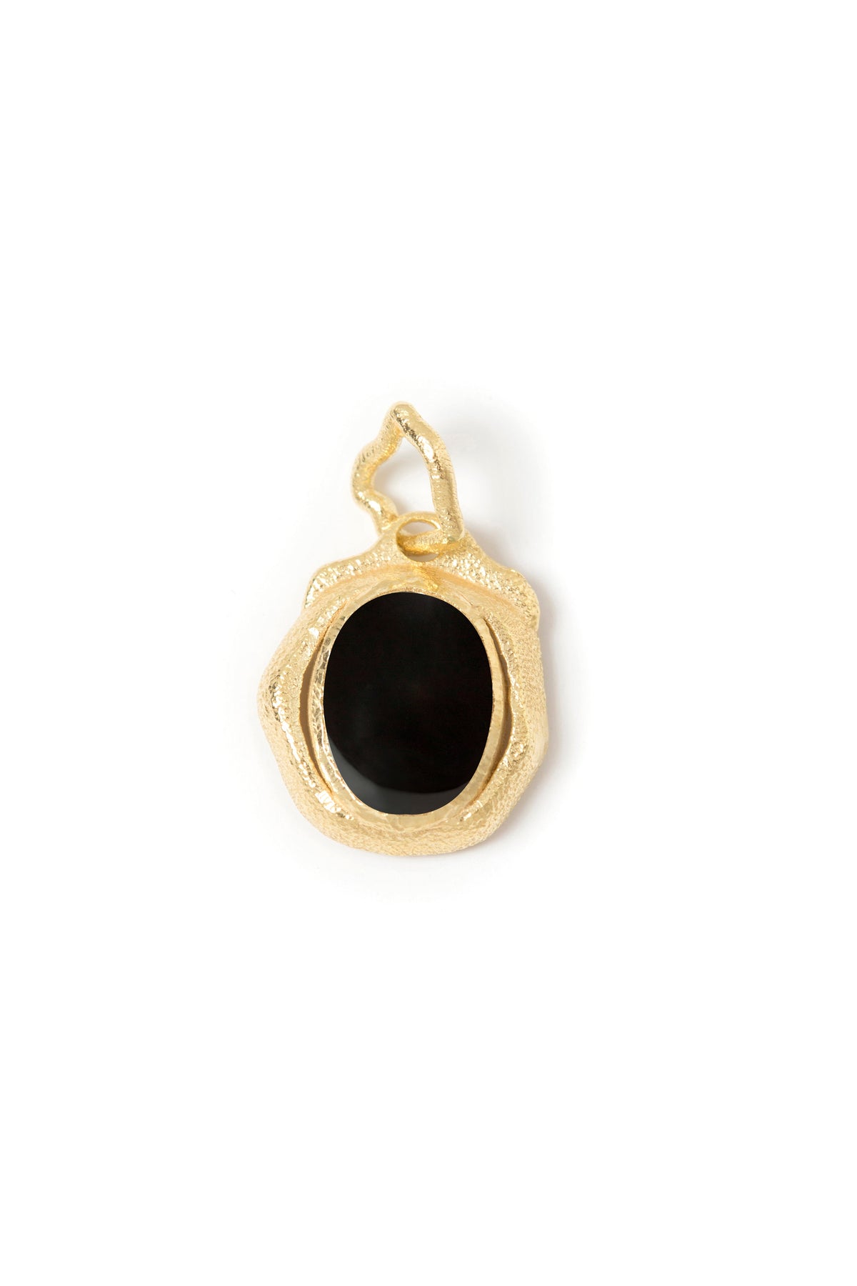 Amorf montür doğal taş charm · Onyx · küçük — Monapetra altın