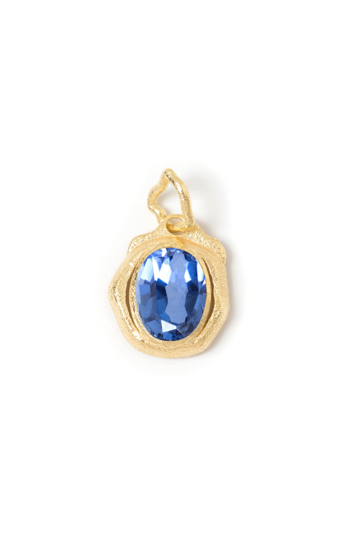 Amorf montür doğal taş charm · Safir · küçük — Monapetra altın