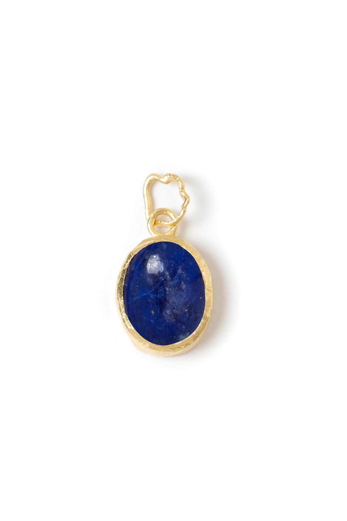 Düz montür doğal taş charm · Lapis · büyük — Monapetra altın