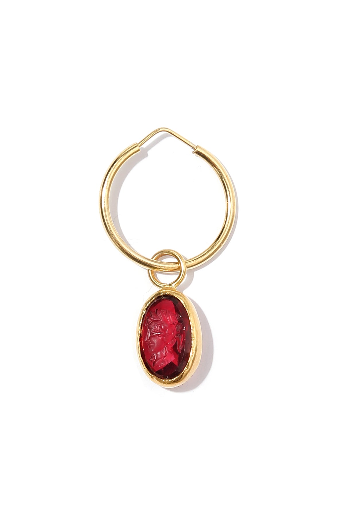 Bordo Intaglio Orta Boy Halka Küpe